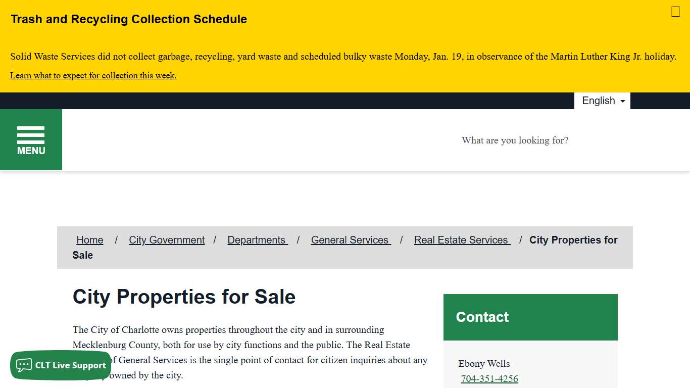 City Properties for Sale - City of Charlotte